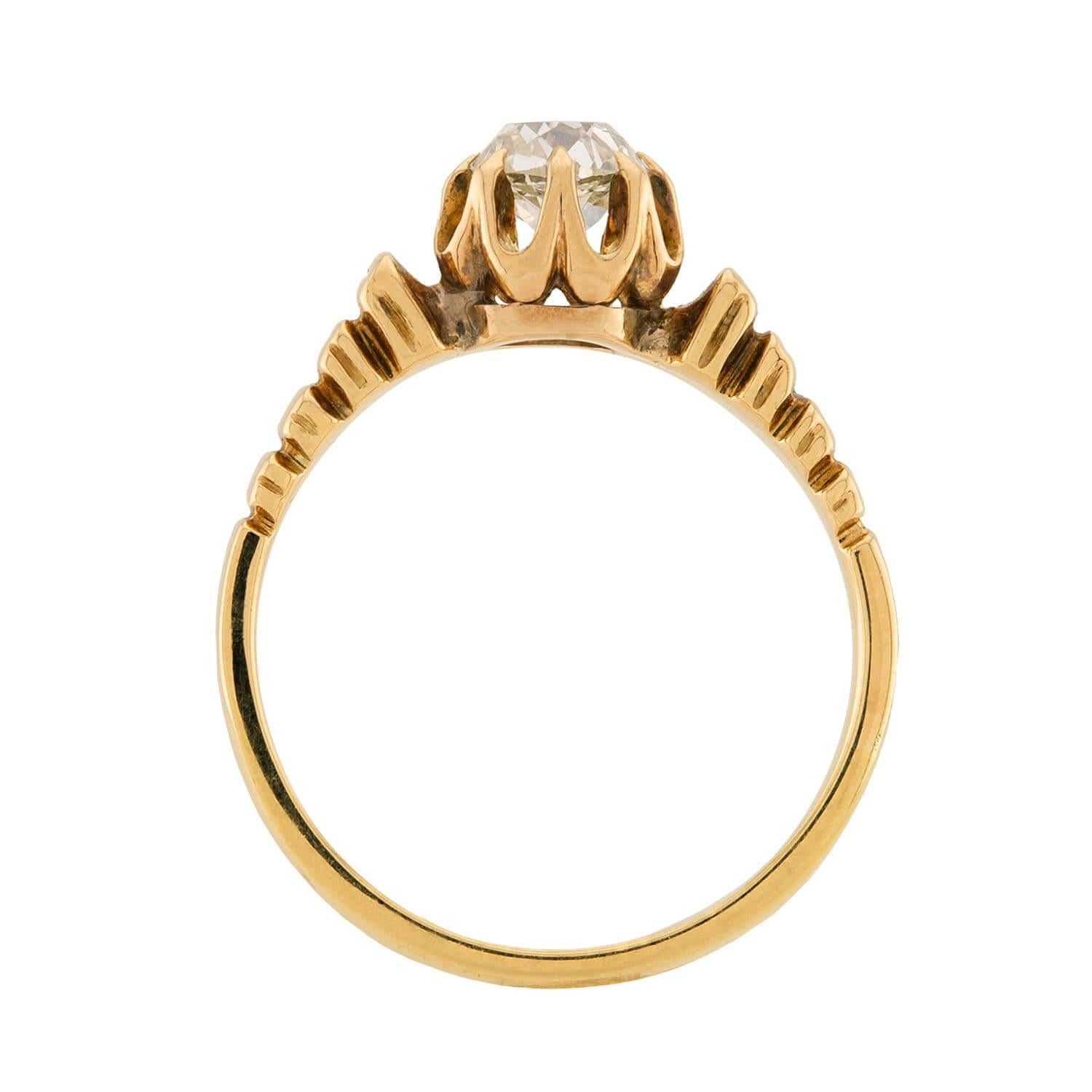 Viktorianischer 18k Diamant Verlobungsring .85ct im Zustand „Gut“ im Angebot in Narberth, PA