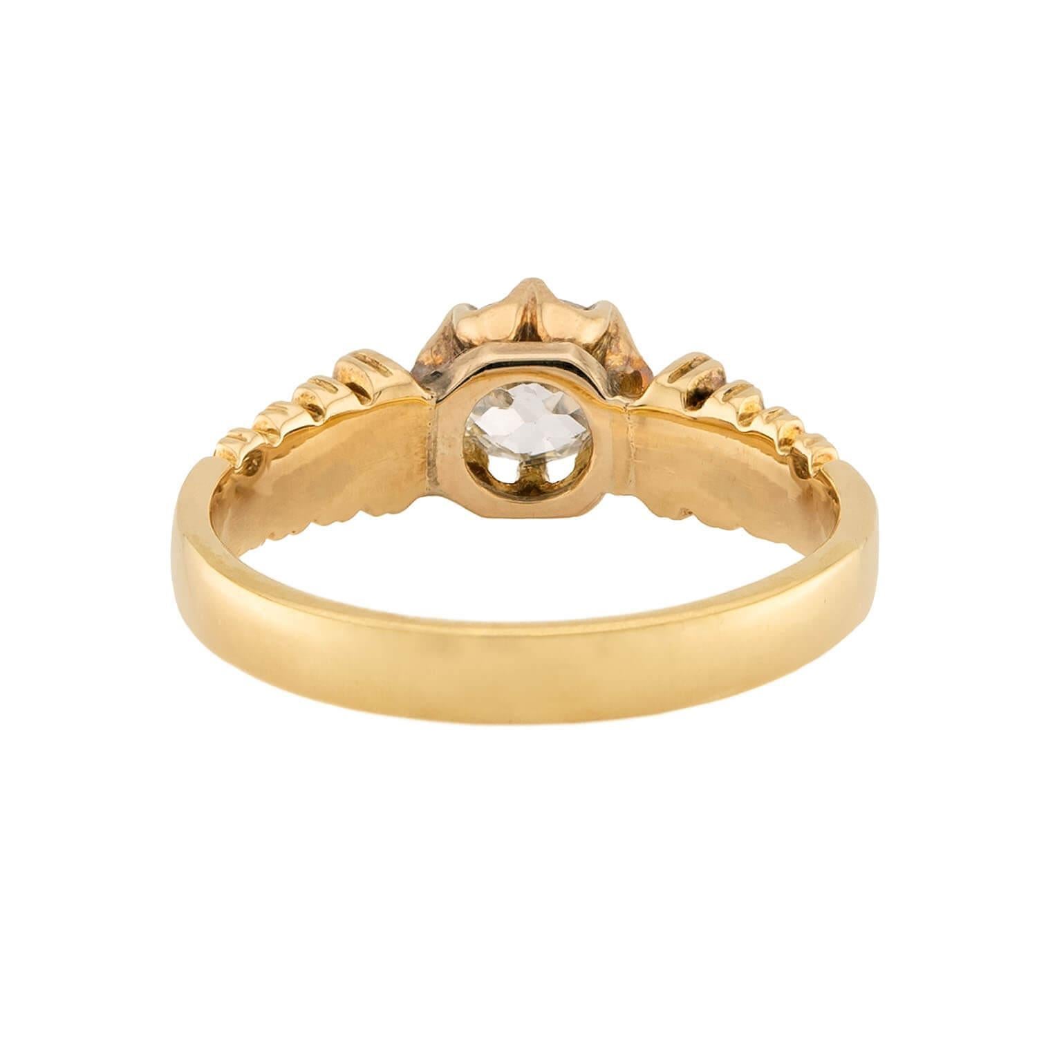 Viktorianischer 18k Diamant Verlobungsring .85ct Damen im Angebot