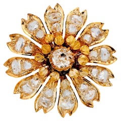 Victorian 18k Diamond Floral Motif Pendant