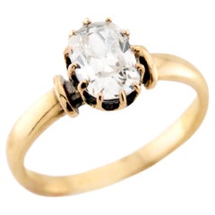 Viktorianischer Verlobungsring, 18 Karat GIA Diamant 1,06 Karat