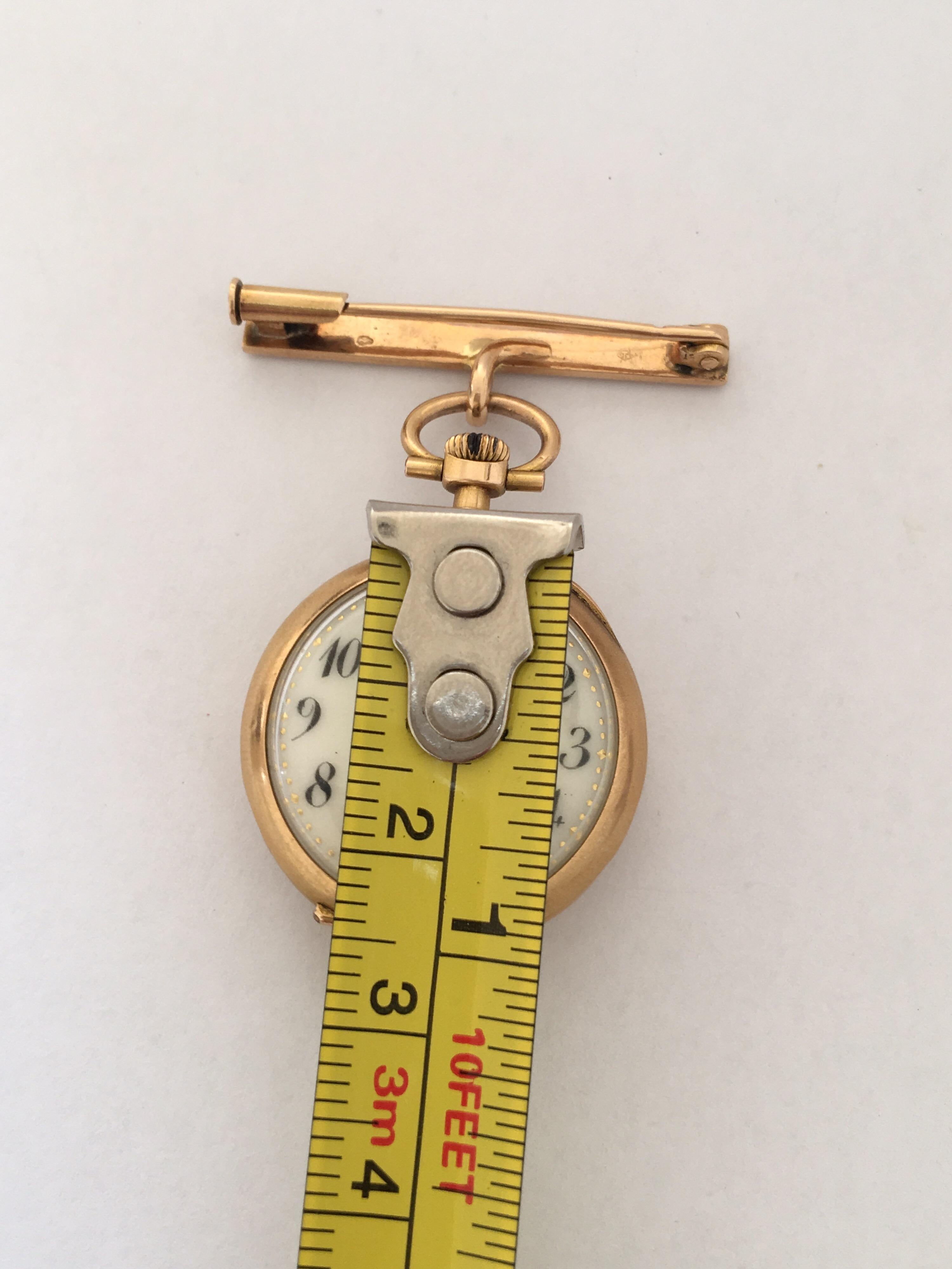 Victorian 18 Karat Gold and Diamonds Antique Fob / Brooch Watch For Sale 2