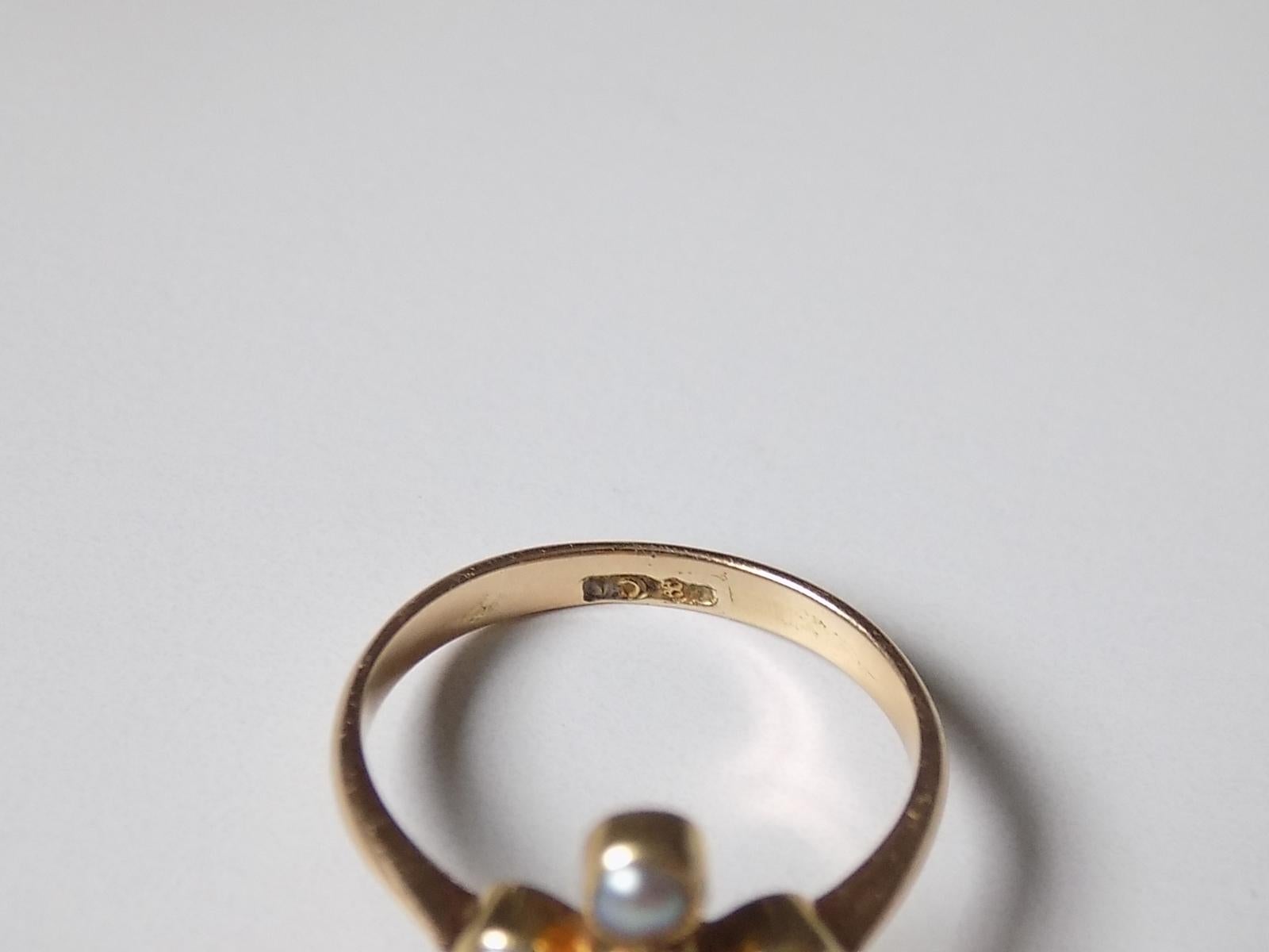 Victorian 18 Karat Gold and Pearl Ring 2