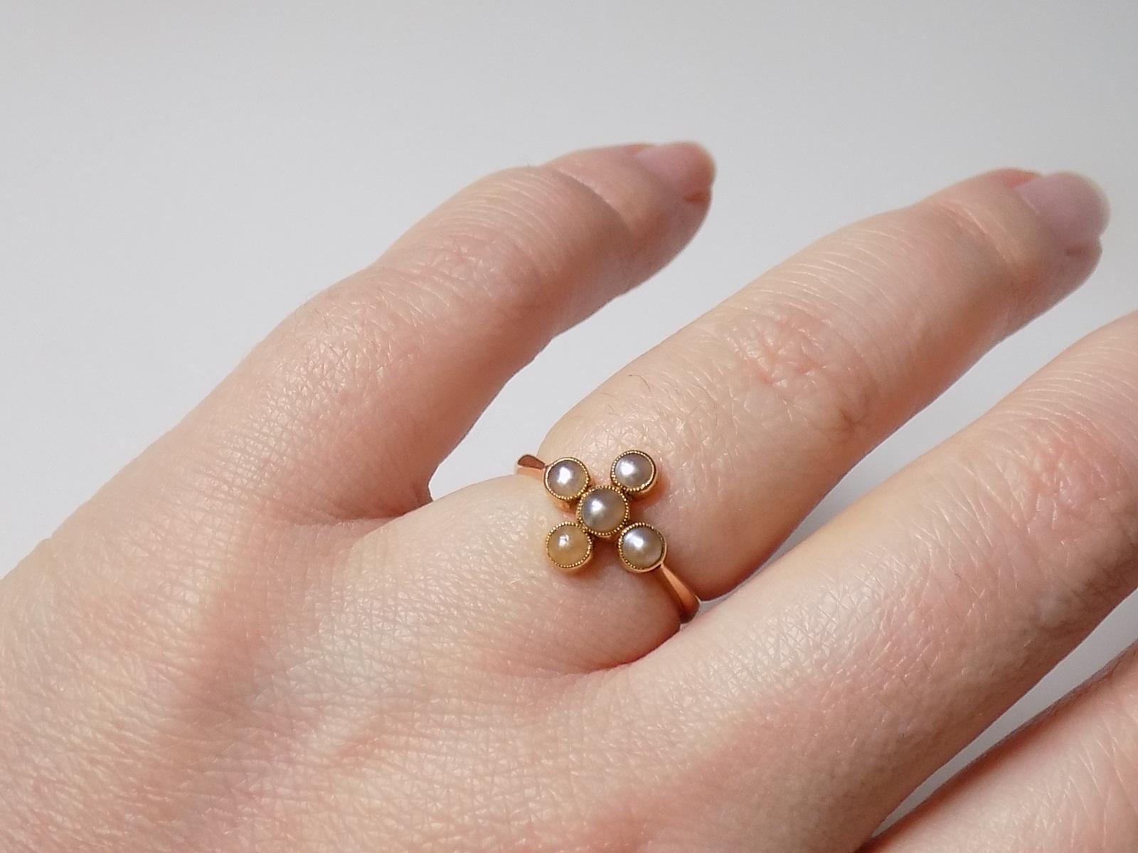 Victorian 18 Karat Gold and Pearl Ring 3