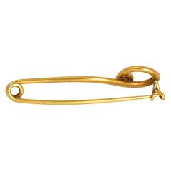 Victorian 18k Gold Diamond Snake Pin, Circa 1900