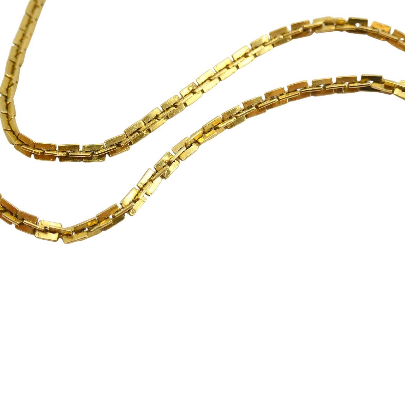 Women's or Men's Victorian 18k Gold French Watch Chain Necklace For Sale