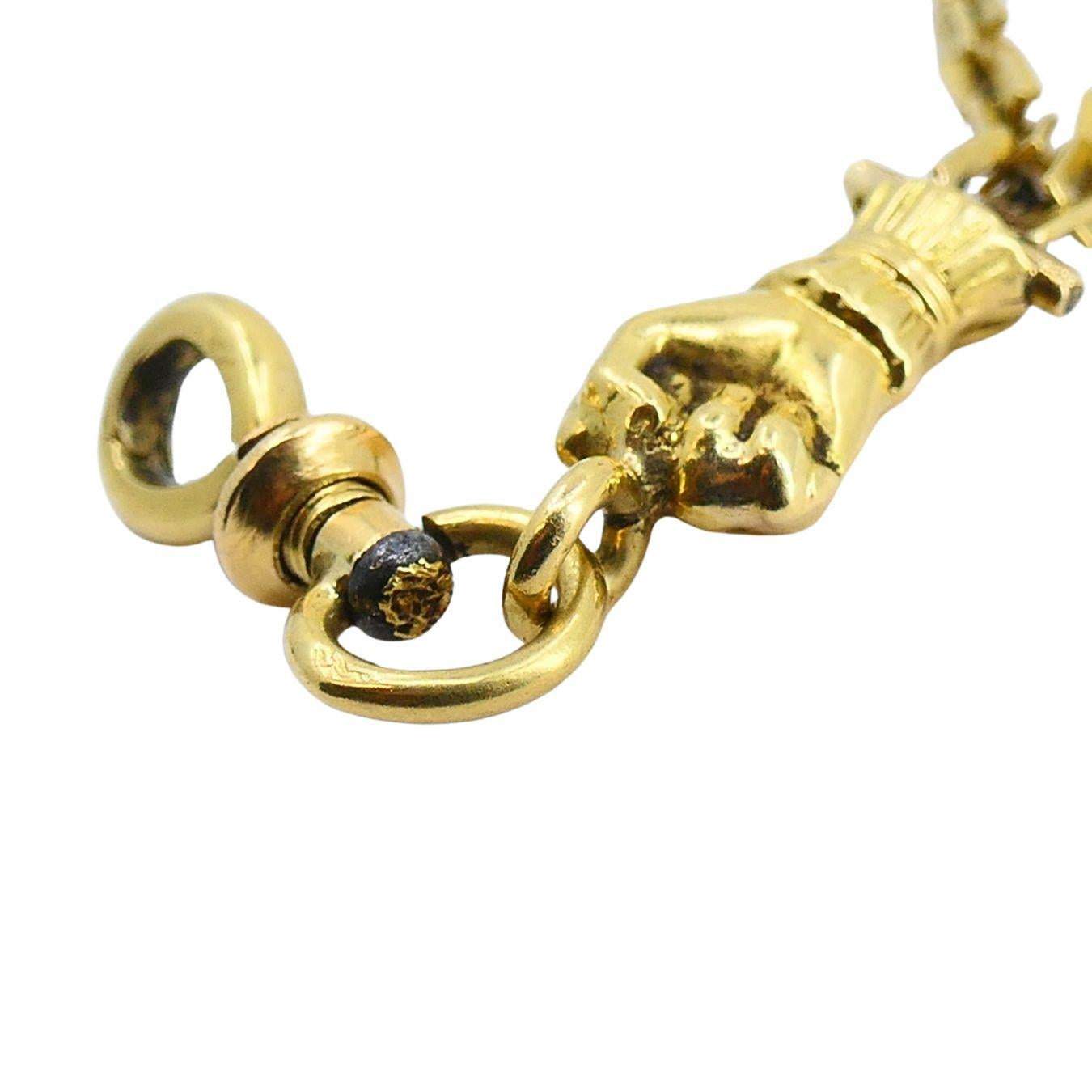 Victorian 18k Gold French Watch Chain Necklace For Sale 3