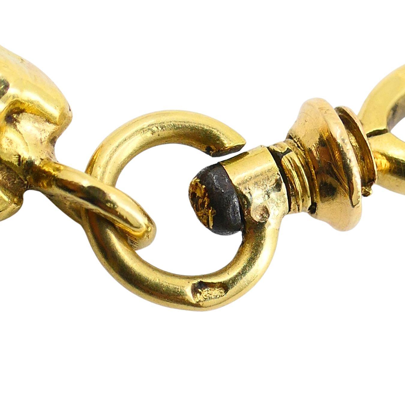 Victorian 18k Gold French Watch Chain Necklace For Sale 4