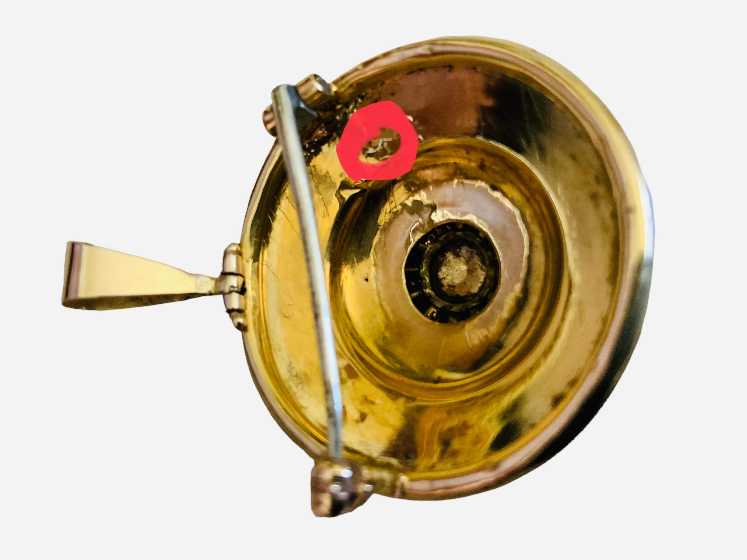 Victorian 18k Gold Garnet Round Brooch / Pendant For Sale 3