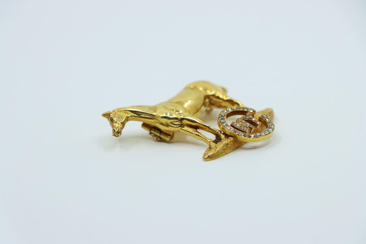 Victorian 18K Gold Horse Brooch Pin For Sale 7