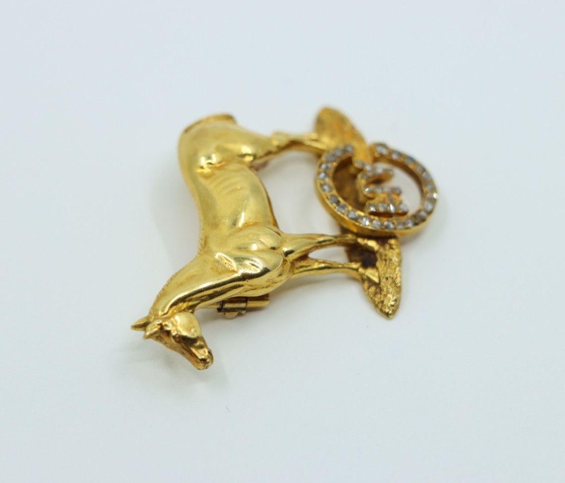 Victorian 18K Gold Horse Brooch Pin For Sale 2