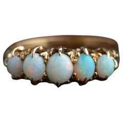 Victorian 18K Gold Opal Five Stone Ring