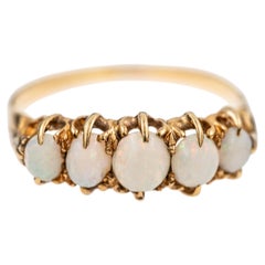Victorian 18K Gold Opal Five Stone Ring
