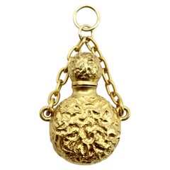 Victorian 18K Gold Perfume Bottle Pendant