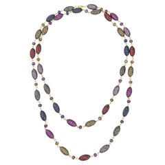 Victorian 18K Gold & Sterling Silver 1.15 Cttw Diamond Necklace