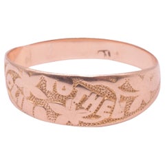 Victorian 18K "I Cling to Thee" Sentimental Message Ring