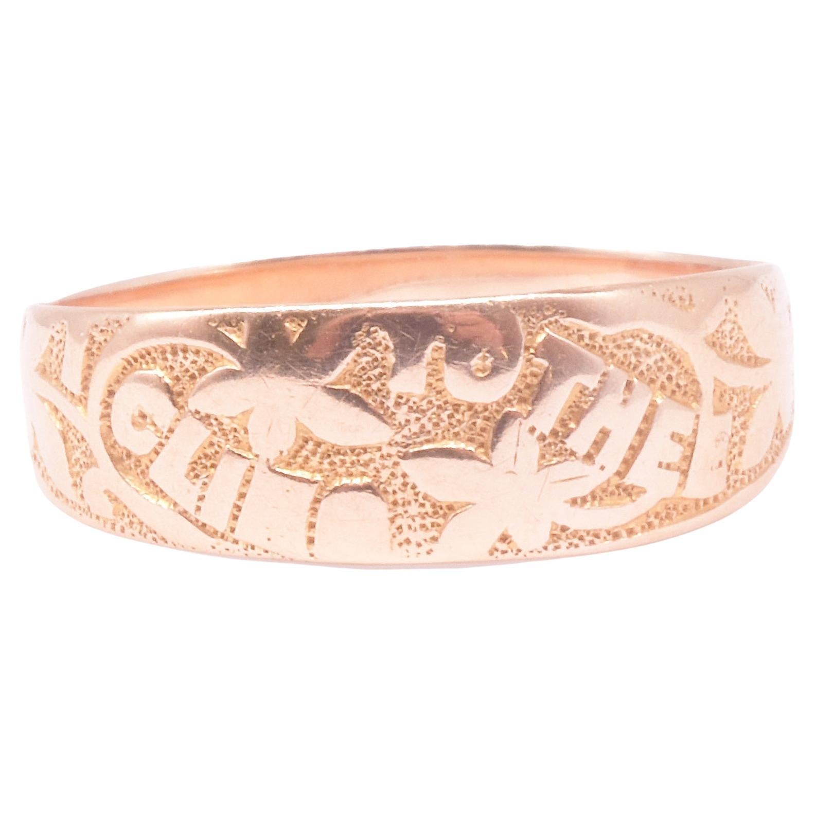 Viktorianischer 18K "Ich klammere mich an dich" Ring mit sentimentaler Botschaft im Angebot