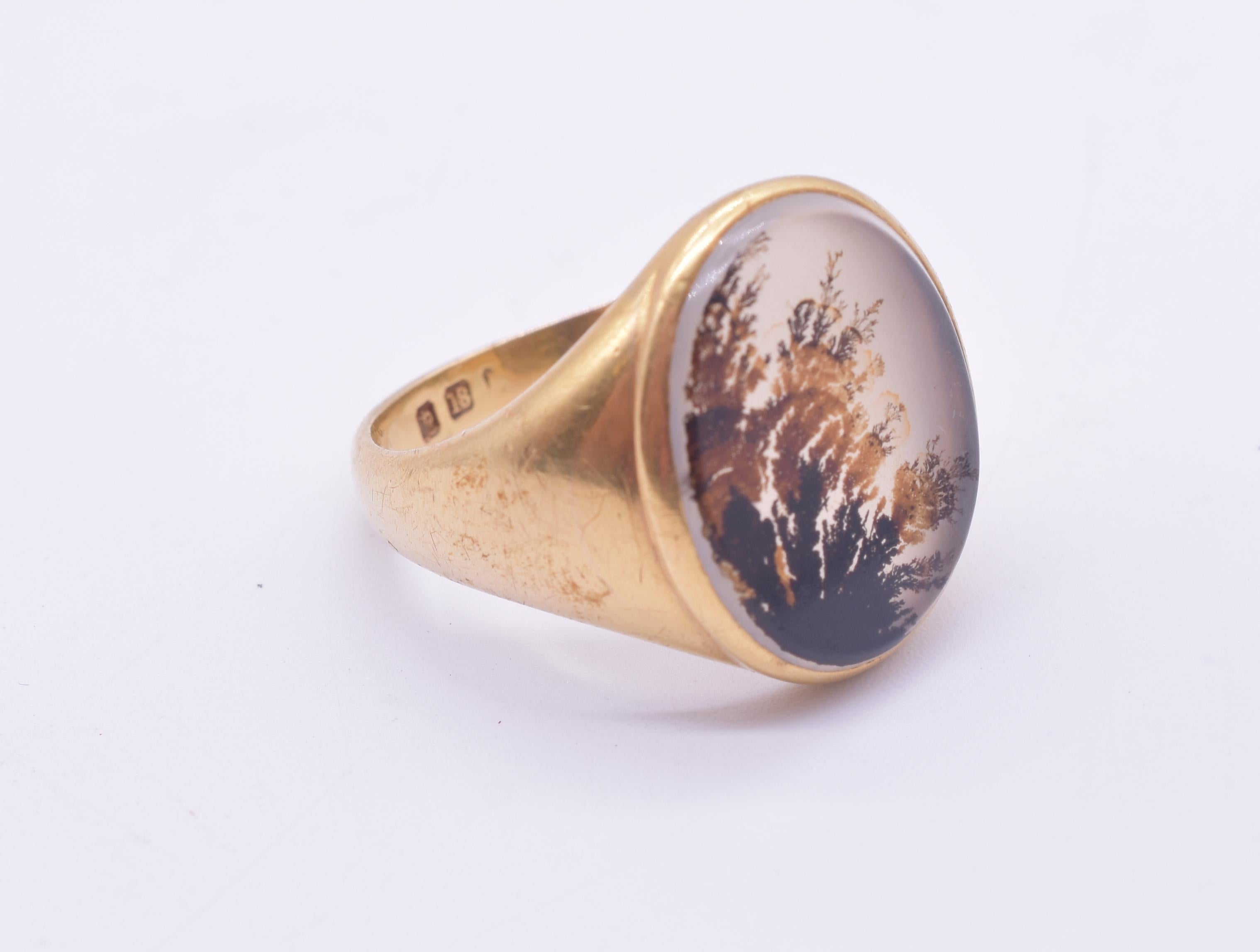victorian moss agate ring