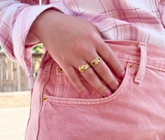 Victorian 18K Old Mine Cut Diamond Buckle Ring, Size 6.75, Chester 1897