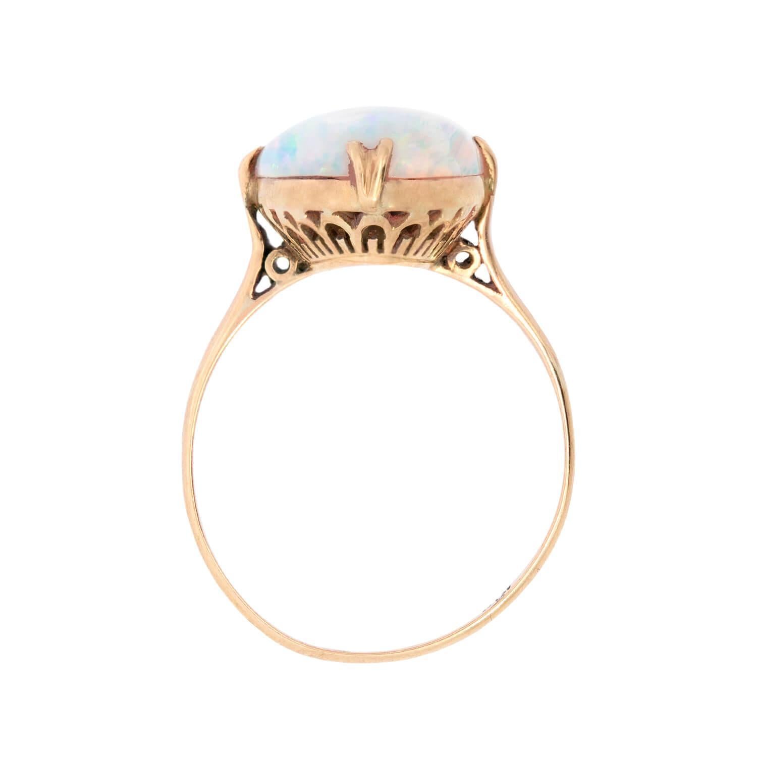 Women's or Men's Victorian 18k Opal Ring For Sale