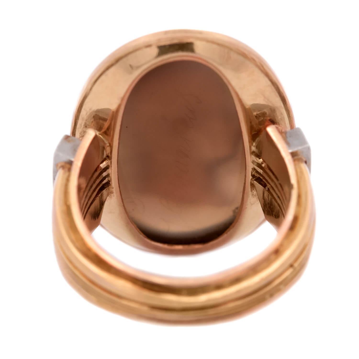 Viktorianischer 18k Sardonyx Kamee Ring im Angebot 1