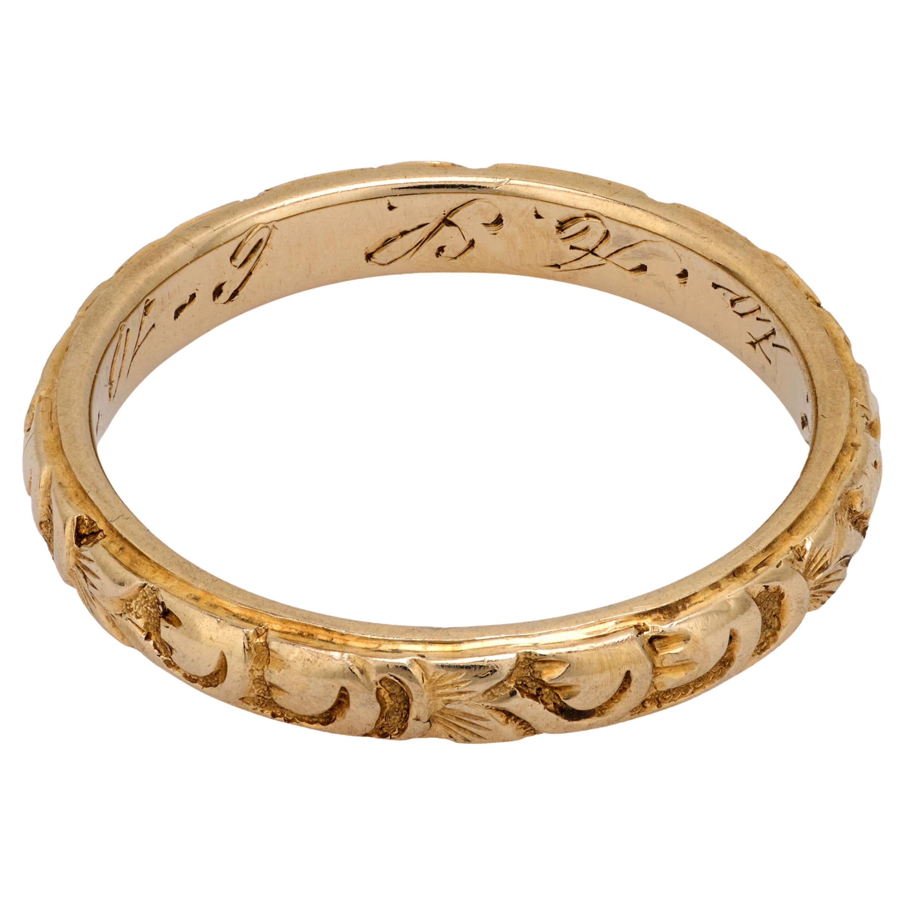 Victorian 18k yellow and white gold eternity band