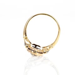 Victorian 18K Yellow Gold 0.30 Carat Ruby Rose Cut Diamond Ring