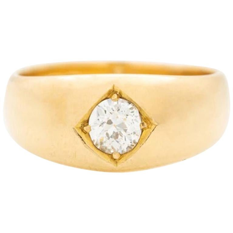 Victorian 18 Karat Gold and 0.75 Carat Old European Cut Diamond Gypsy
