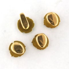 4 boutons de col victoriens en or jaune 18 carats, dans leur écrin d'origine – 6,0 grammes