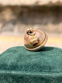 Victorian 18k Yellow Gold Anchor & Crown Watch Fob Compass