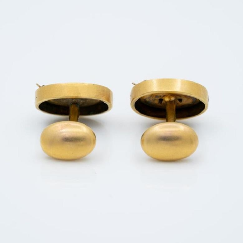 Taglio rotondo Gemelli vittoriani in oro 18 carati e perle naturali, circa 1880 in vendita