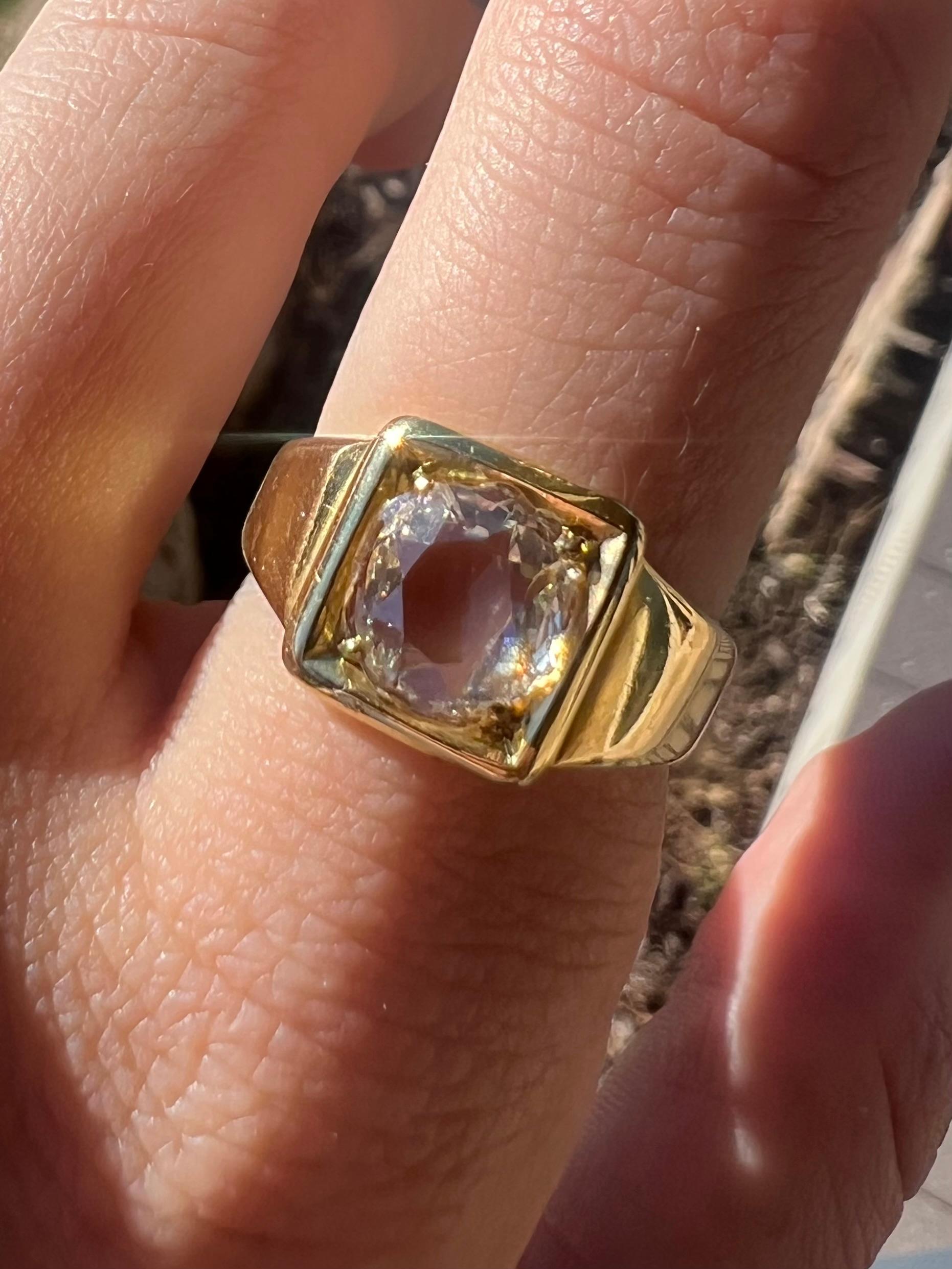 Victorian 18K Yellow Gold Old Mine Diamond Ring  In Good Condition For Sale In Morgan, UT