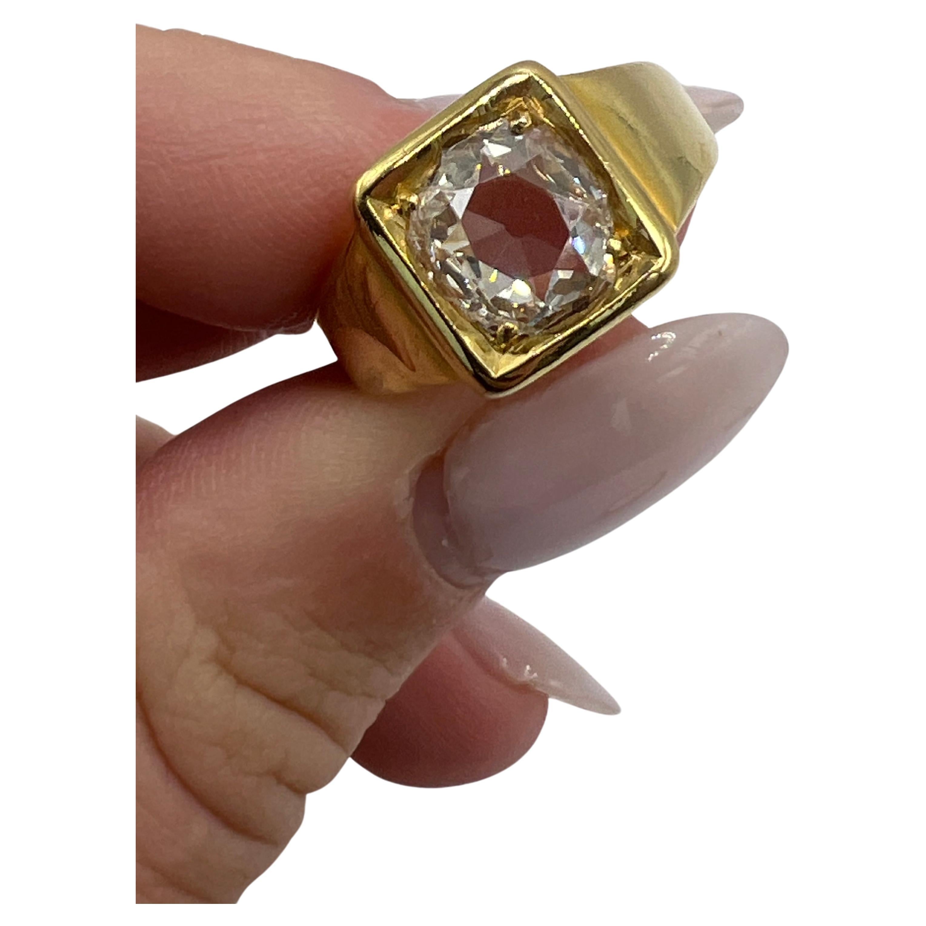 Victorian 18K Yellow Gold Old Mine Diamond Ring  For Sale