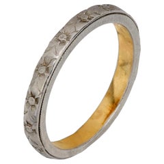 Antique Victorian 18k yellow gold platinum wedding band