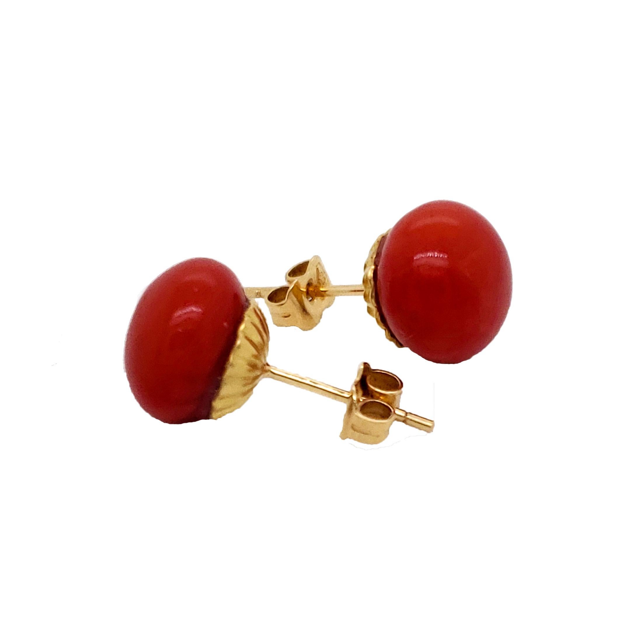 red button earrings