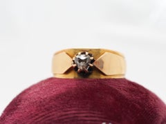 Victorian 18K Yellow Gold Rose Cut Diamond Ring