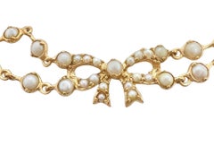Victorian 18K Yellow Gold Seed Pearl Bracelet