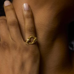Victorian 18k yellow gold snake ring