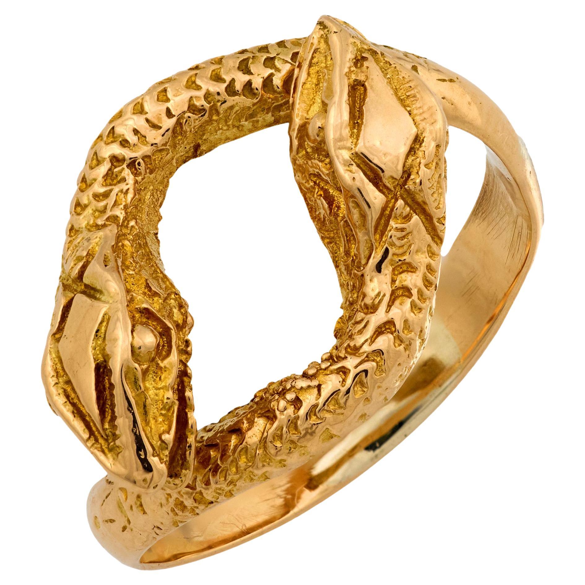 Bague victorienne en or jaune 18k serpent