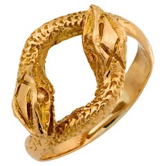 Antique Victorian 18k yellow gold snake ring