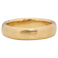 Victorian 18K Yellow Gold Vintage Mermod & Jaccard Co. Comfort Fit Wedding Band