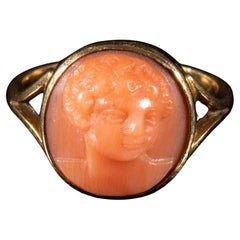 Victorian 18KT Gold Carved Coral Ring