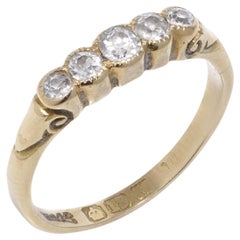 Victorian 18kt Gold Five-Stone Diamond Ring