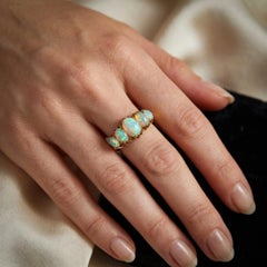 Victorian 18KT Gold Five Stone Opal Ring, Chester 1896