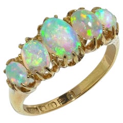 Victorian 18KT Gold Five Stone Opal Ring, Chester 1896