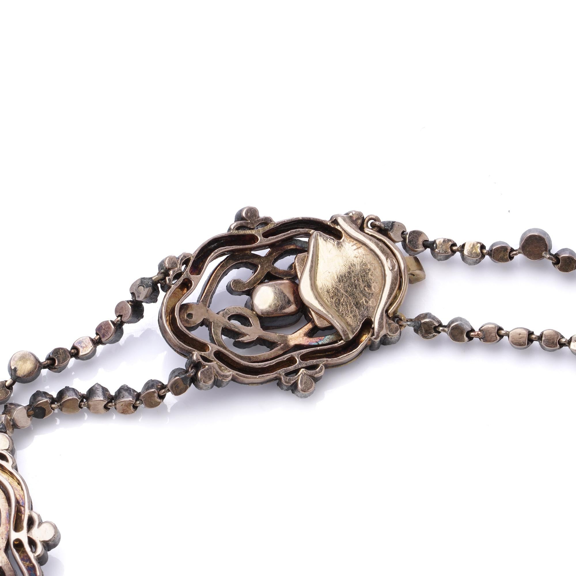 Viktorianische Halskette aus 18 Karat Gold und Silber Rubin, Diamant und Emaille im Angebot 2
