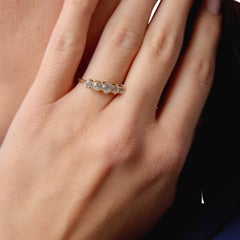 Victorian 1.90 carat old mine cut diamond 18k gold five stone ring