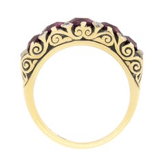 Victorian 1.90ct Amethyst Five Stone Ring, c.1880s