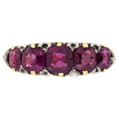 Viktorianischer 1,90ct Amethyst-Fünf-Stein-Ring, ca. 1880er Jahre