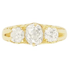 Victorian 1.90ct Diamond Three Stone Ring, c.1880s