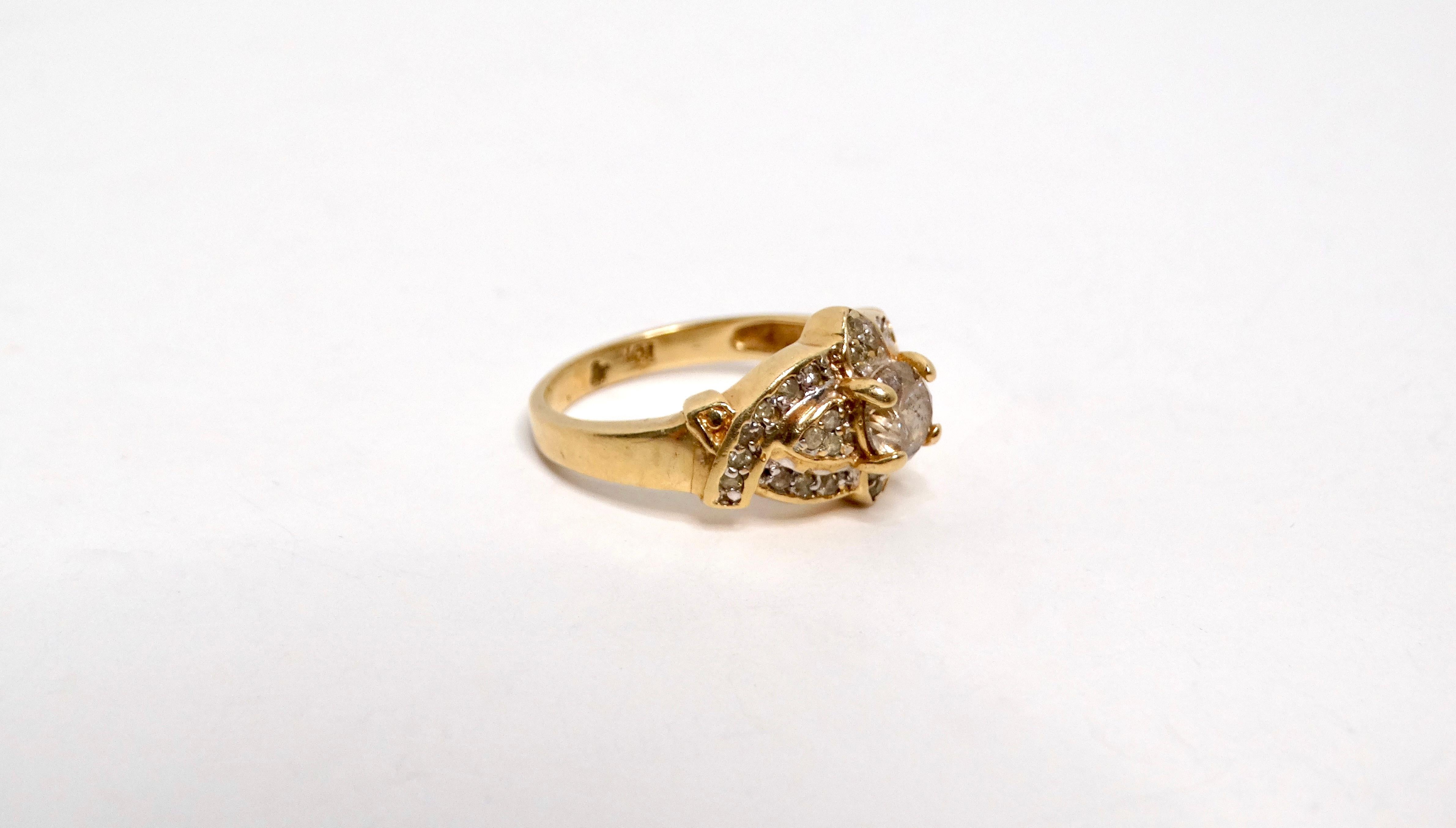 Viktorianischer 1920er Jahre CUSTOM MADE Diamant und 10k Gelbgold Ring Damen